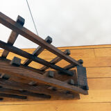 Old bottle holder / bottle rack Vintage Solid wood Unique piece