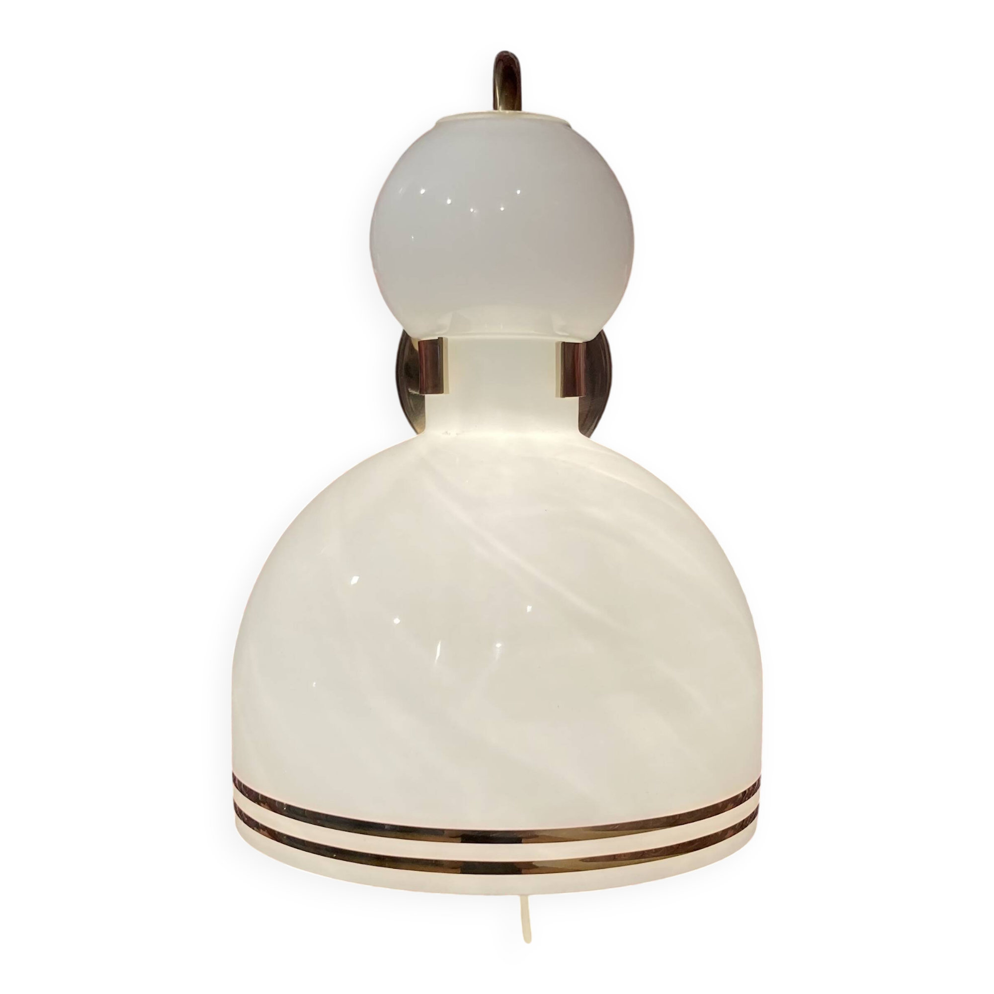 Grande applique verre et métal Design scandinave 1960.