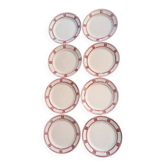 Eight Badonviller dinner plates
