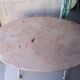 Antique garden table in cast iron and pink marble.