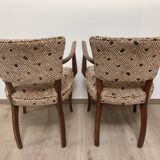 Pair of armchairs bridge in teak circa 1970 vintage