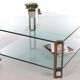 Peter Ghyczy T24D coffee table with brass legs and glass top