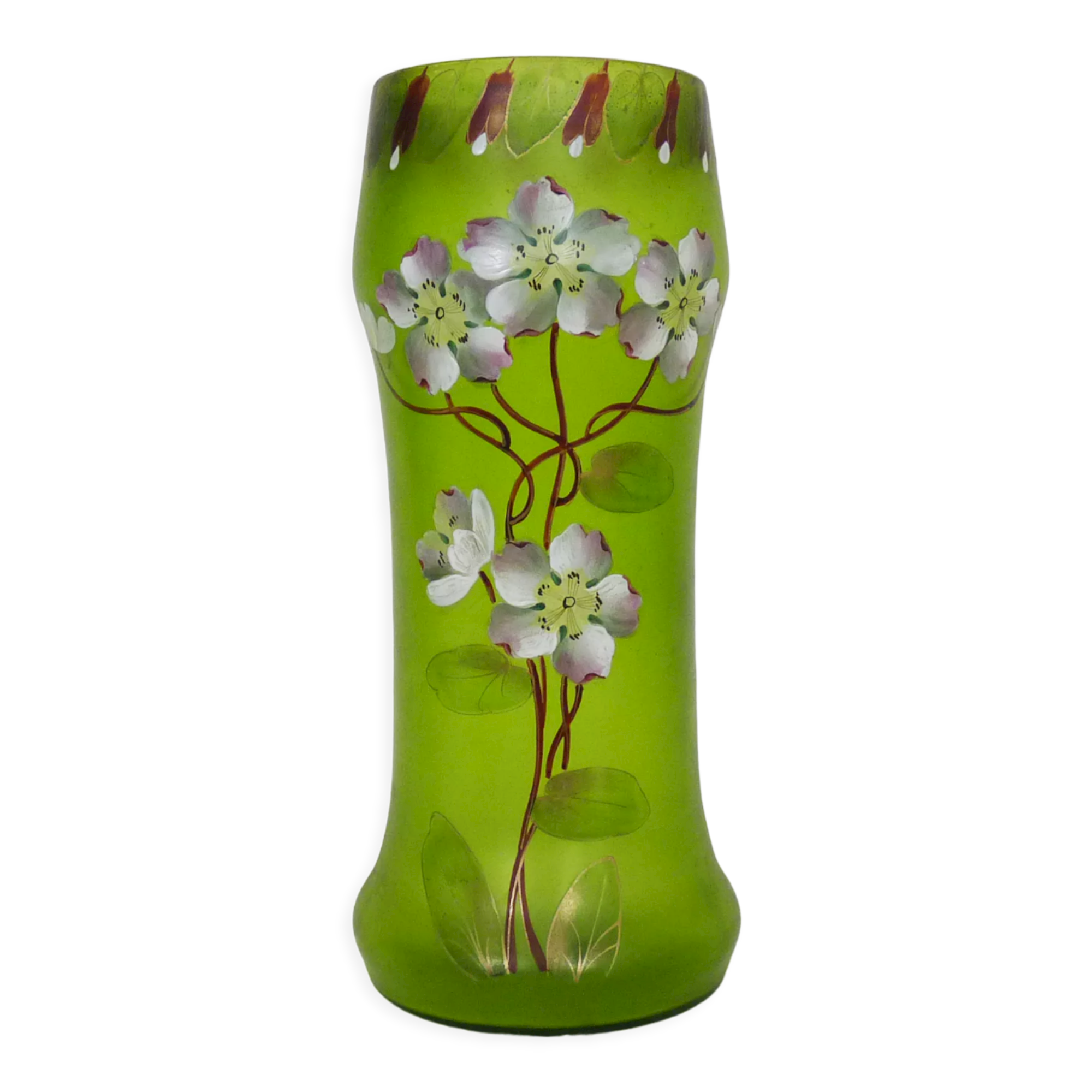 Art nouveau vase enamelled floral decoration, 27.5 cm - 10.82"