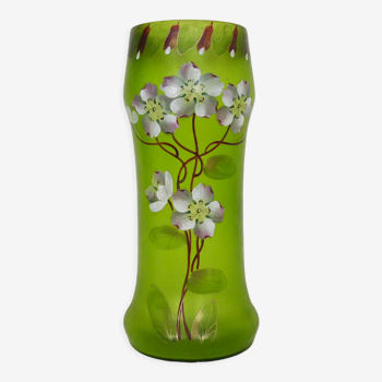 Vase art nouveau décor floral émaillé, 27,5 cm - 10,82 "