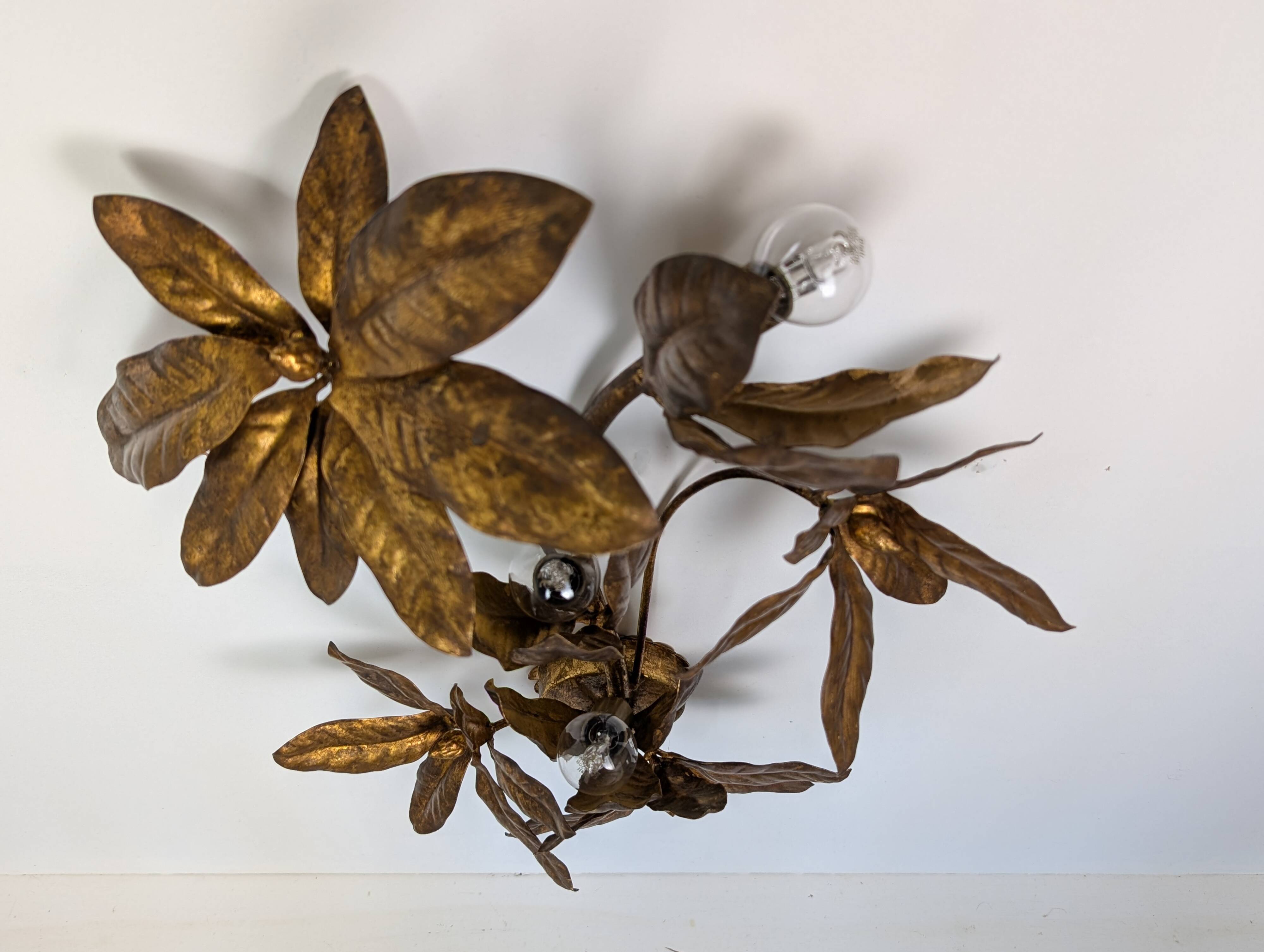 Golden leaf wall light 1970