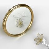 Vintage round brass mirror, 32 cm