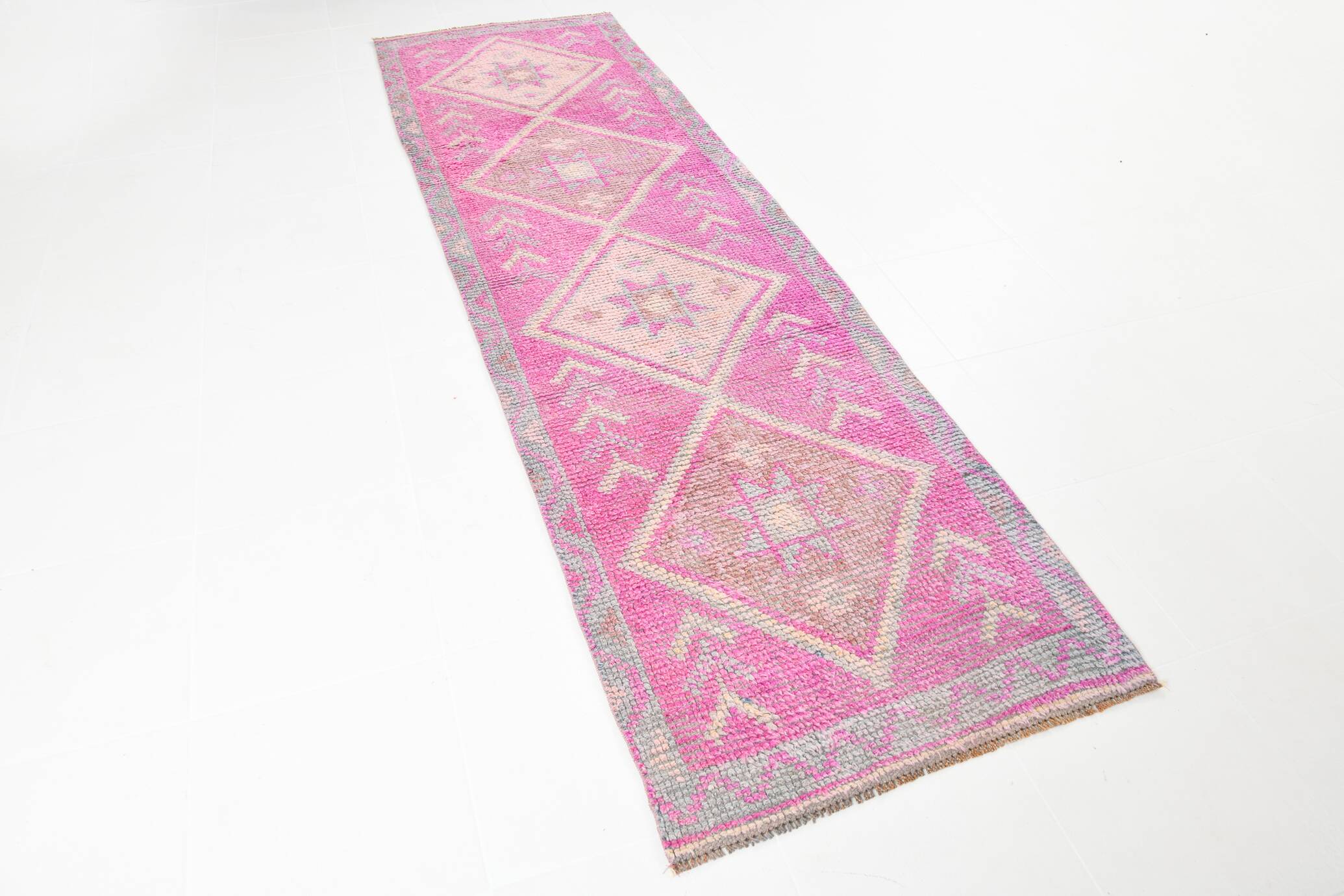 3x10 Faded Pink Orientel Turkish Runner Rug, 91x308Cm