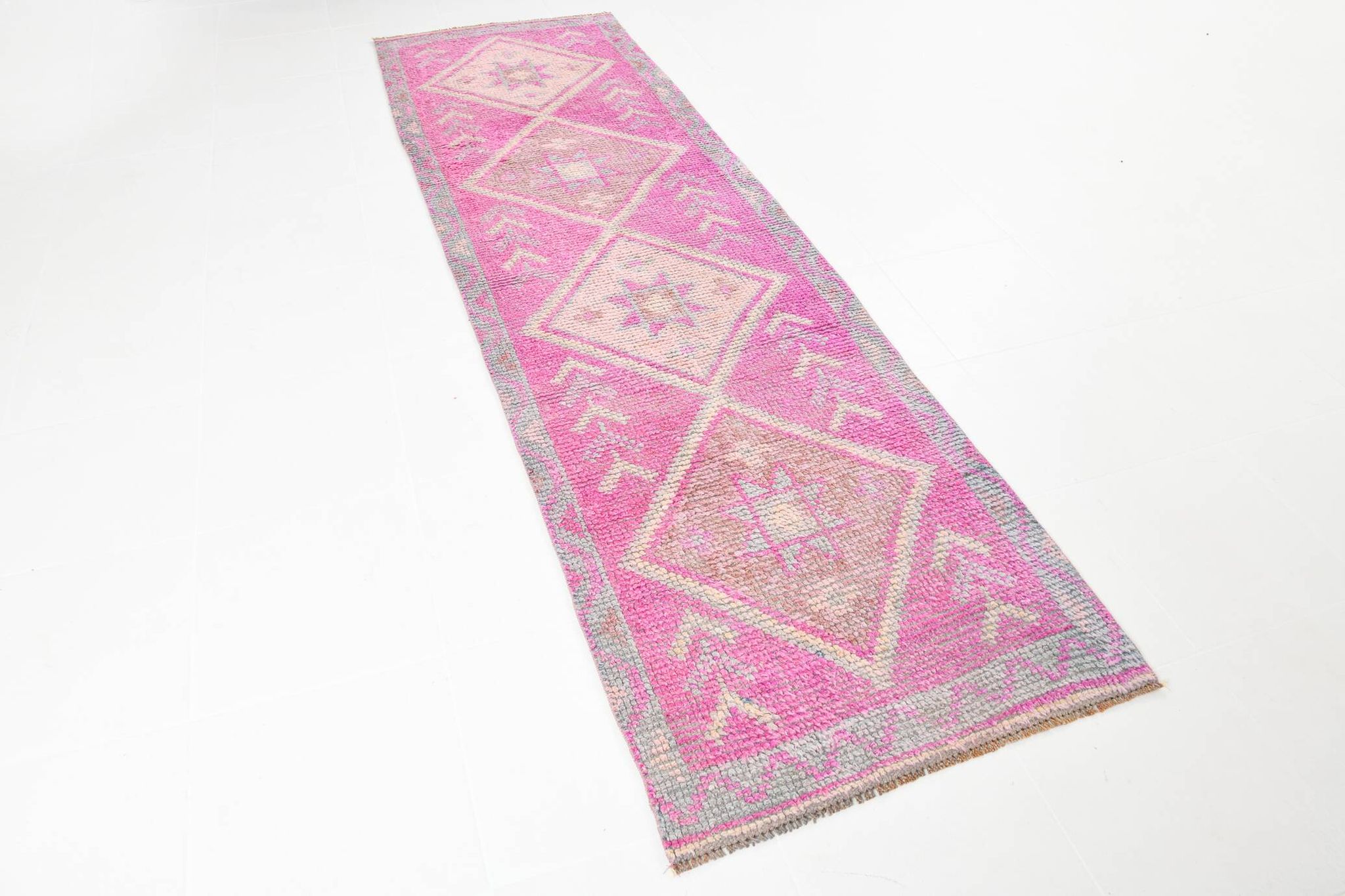 3x10 Faded Pink Orientel Turkish Runner Rug, 91x308Cm