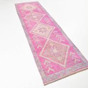 3x10 Faded Pink Orientel Turkish Runner Rug, 91x308Cm