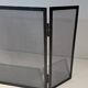 Three-Panel Fire Screen in Expanded Steel Mesh. France. Circa 1970.