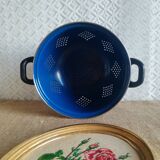 Passoire émaillée bleue vintage