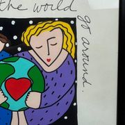 Sandra Magsamen, Love makes the world go round, mixed media, c. 1990