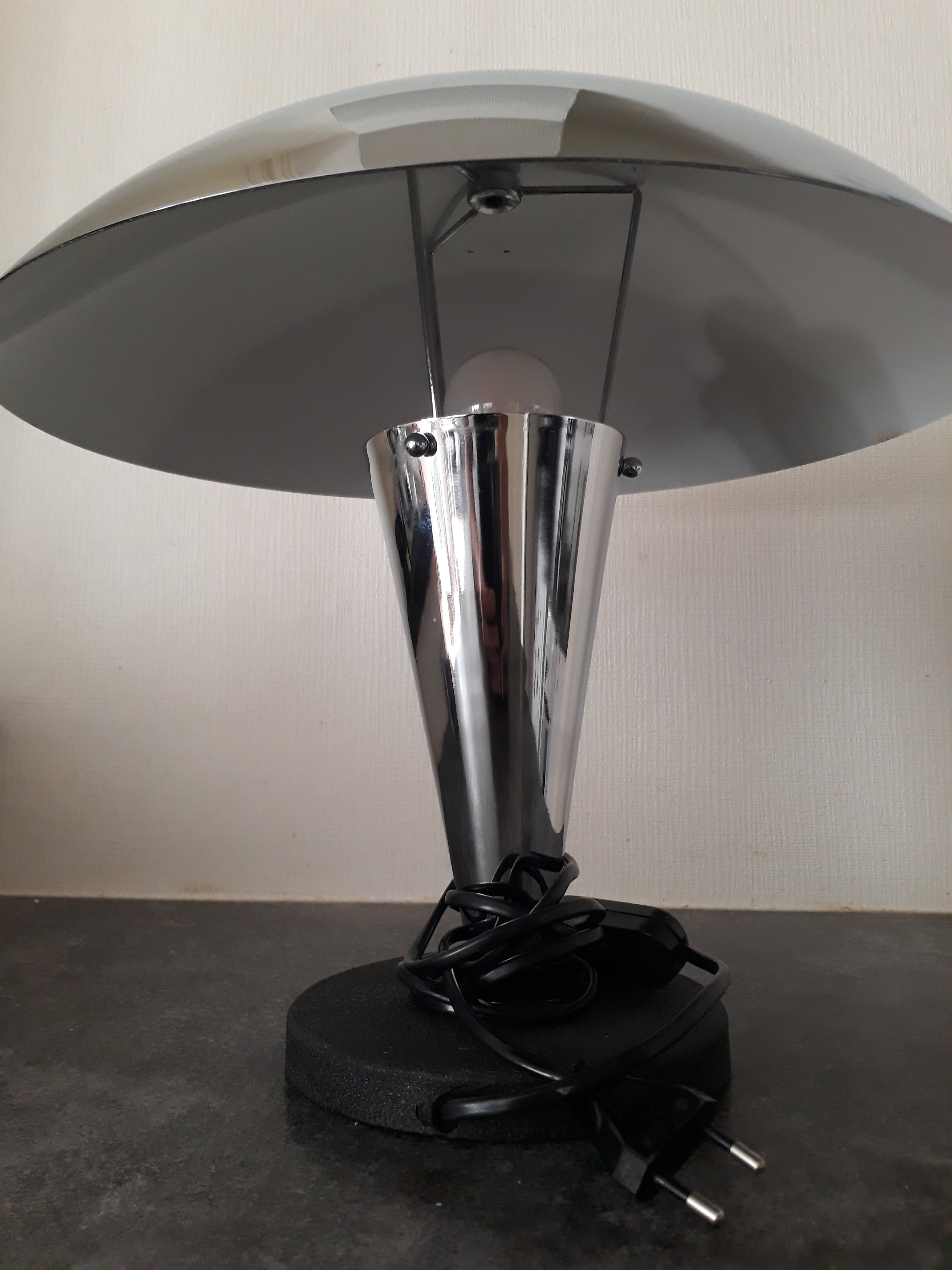 Chrome mushroom lamp 1970
