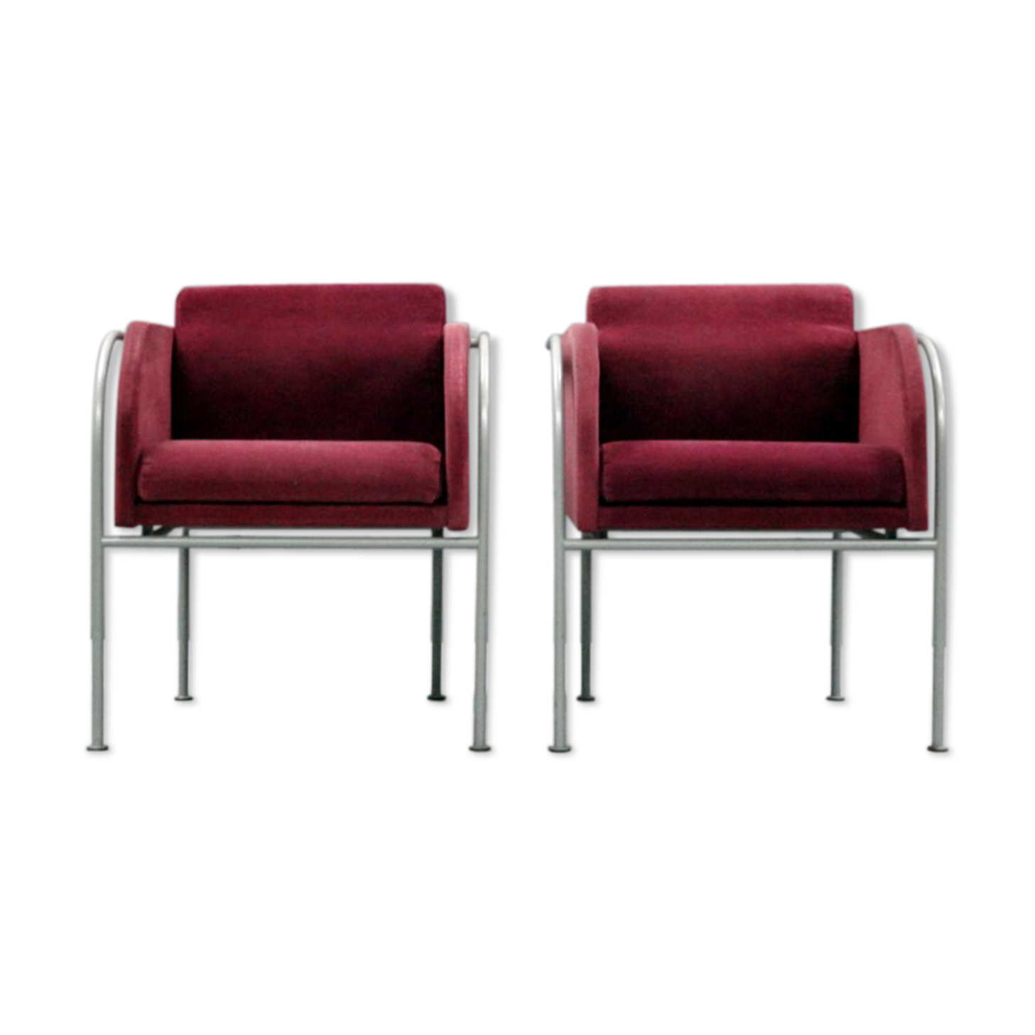 Pair of velvet armchairs 1960