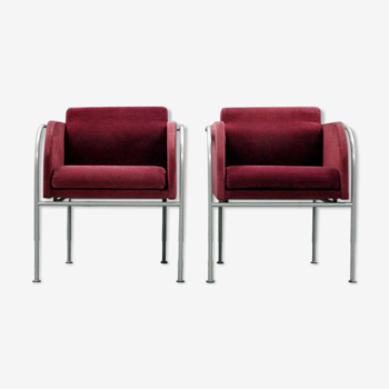 Pair of velvet armchairs 1960