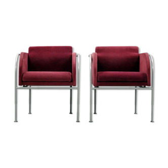 Pair of velvet armchairs 1960