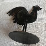 Poule ou coq en laiton sur support rond decoration