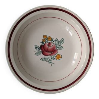 Ceramic dish with Gien rose decoration