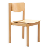 Stackable chair in curved wood from the 70s, beech stain