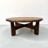 Table basse vintage de style brutaliste danois en chêne, années 1960