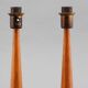 Sculpted teak table lamps for Ab Stilarmatur Tranas, Sweden, 1960.