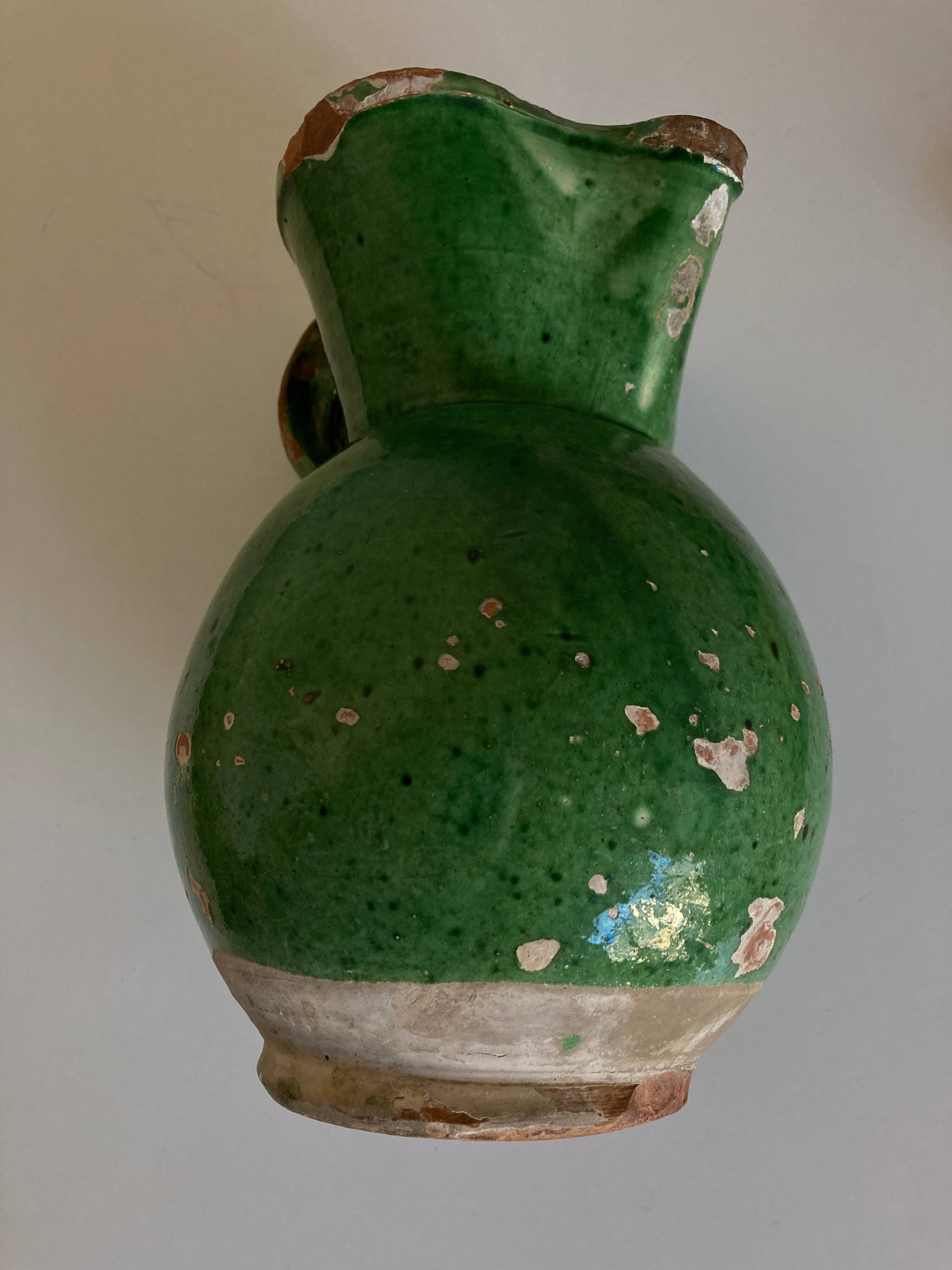 Farmhouse pitcher vase varnished earth popular art south 1950