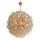Transparent and Gold Lotus Glass Sputnik Chandelier
