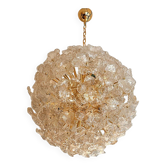 Transparent and Gold Lotus Glass Sputnik Chandelier