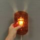 A set of wall lamps in amber-colored glass from Danish Vitrika, 1970s