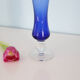 Blue vase, transparent foot, Duralex, vintage