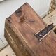 Authentic wooden crate basket with metal handle, old 1950s