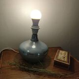 Blue ceramic lamp signed.