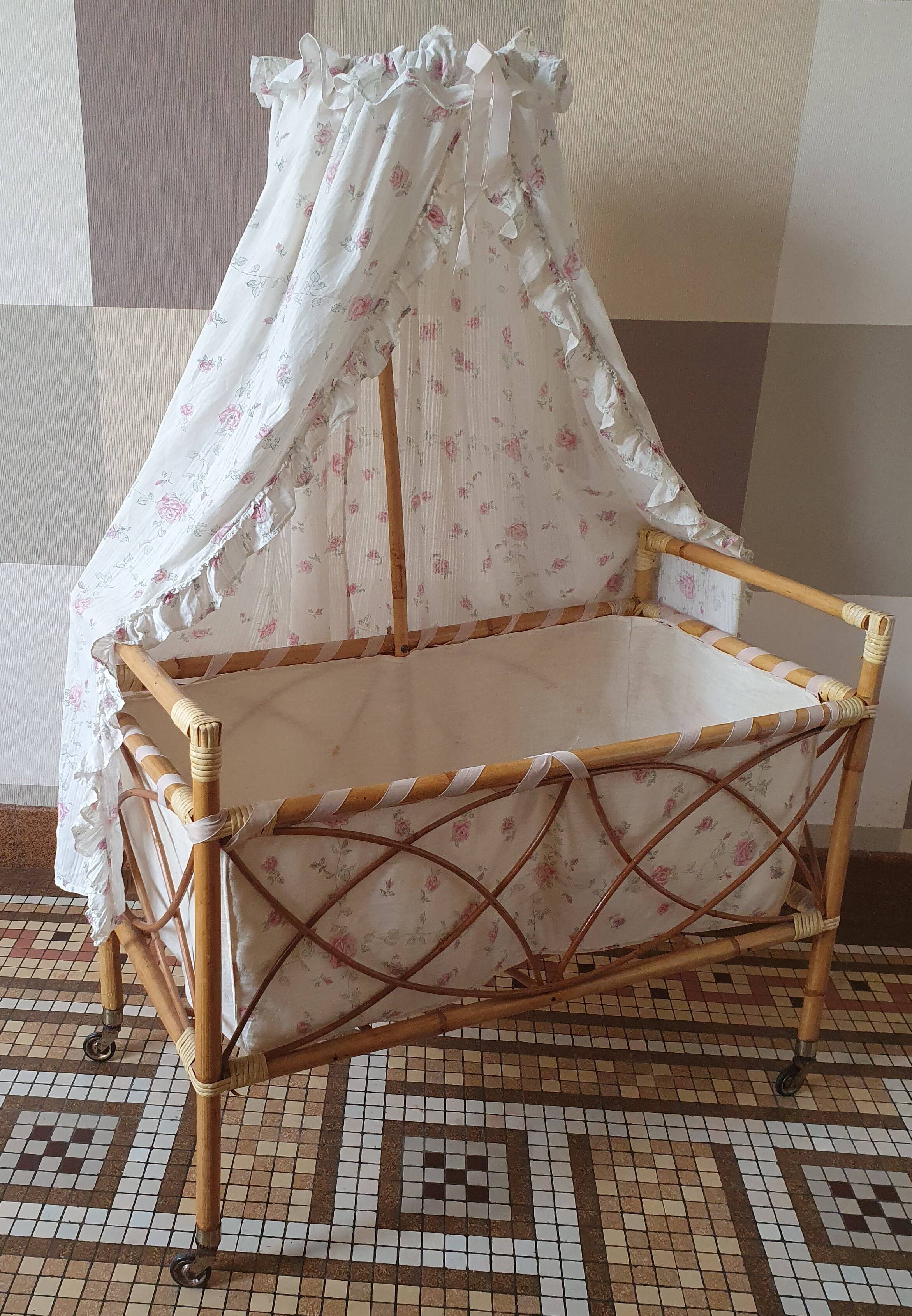 Rattan doll cradle bed