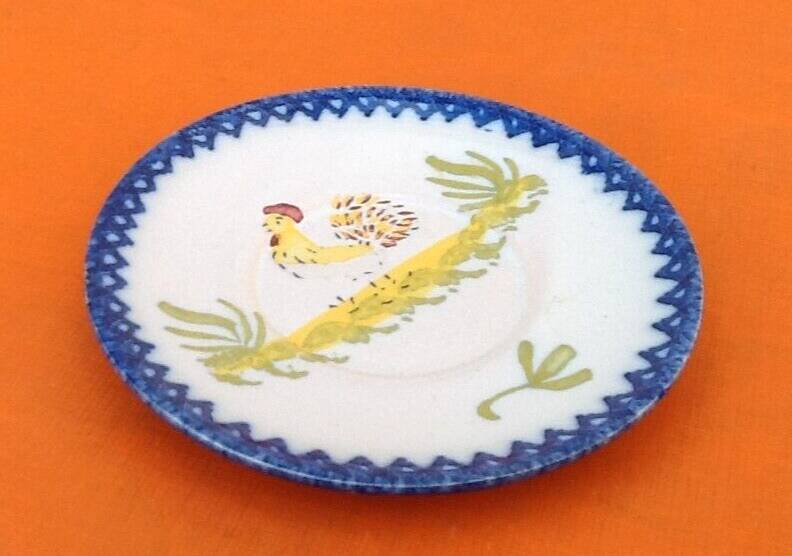 Charolles earthenware eared bowl / saucer rooster model