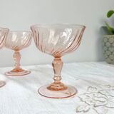 6 vintage pink glass bowls “Rosaline” Arcoroc Luminarc – French depression glass – Antique tableware made in France