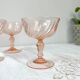 6 coupes vintage en verre rose “Rosaline” Arcoroc Luminarc – Verre dépression français – Vaisselle ancienne made in France