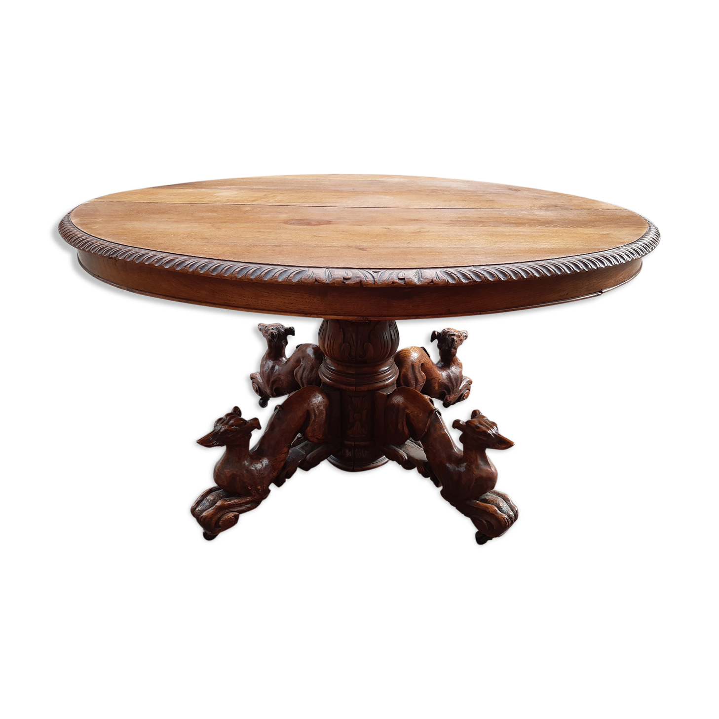 Round table "hunting scene" early twentieth century