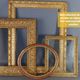 Old frame oak gilded stucco wood + glass 37.5x30 foliage 33x25.9 cm sb