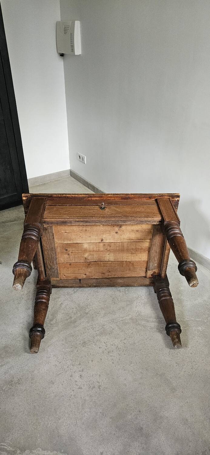 Table de travail française rustique antique de ferme, îlot Louis Philippe