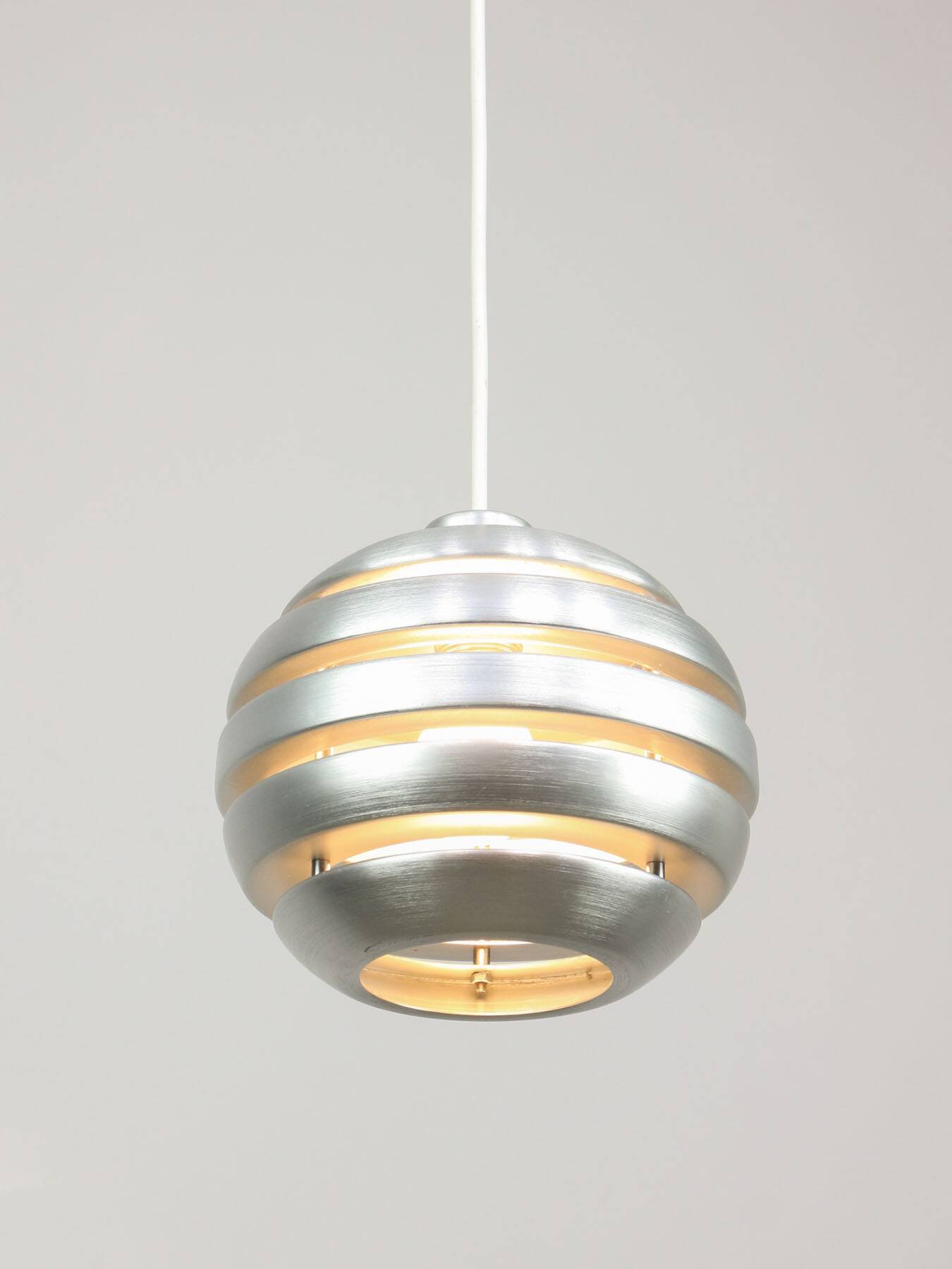 Vintage Italian Aluminum Beehive Pendant Lamp, 80s