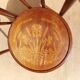 pair of bistro chairs, curved wood and pattern on the seat
