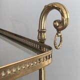 Neo-classical table in gilded metal and glass