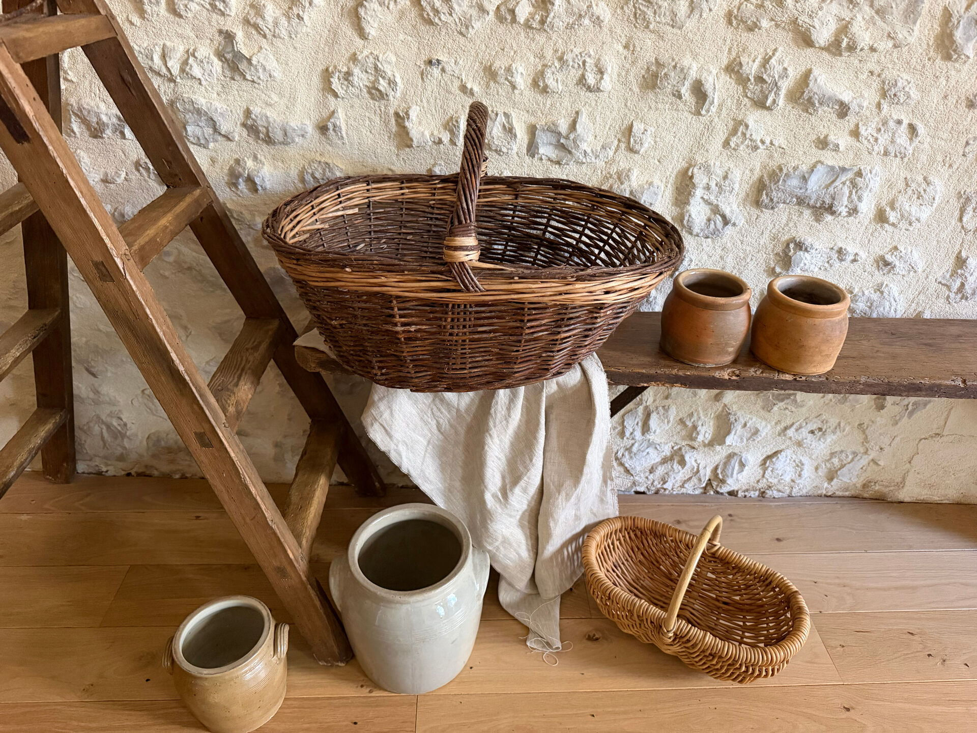 Large vintage harvest basket
