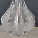 Large frosted and engraved glass vase