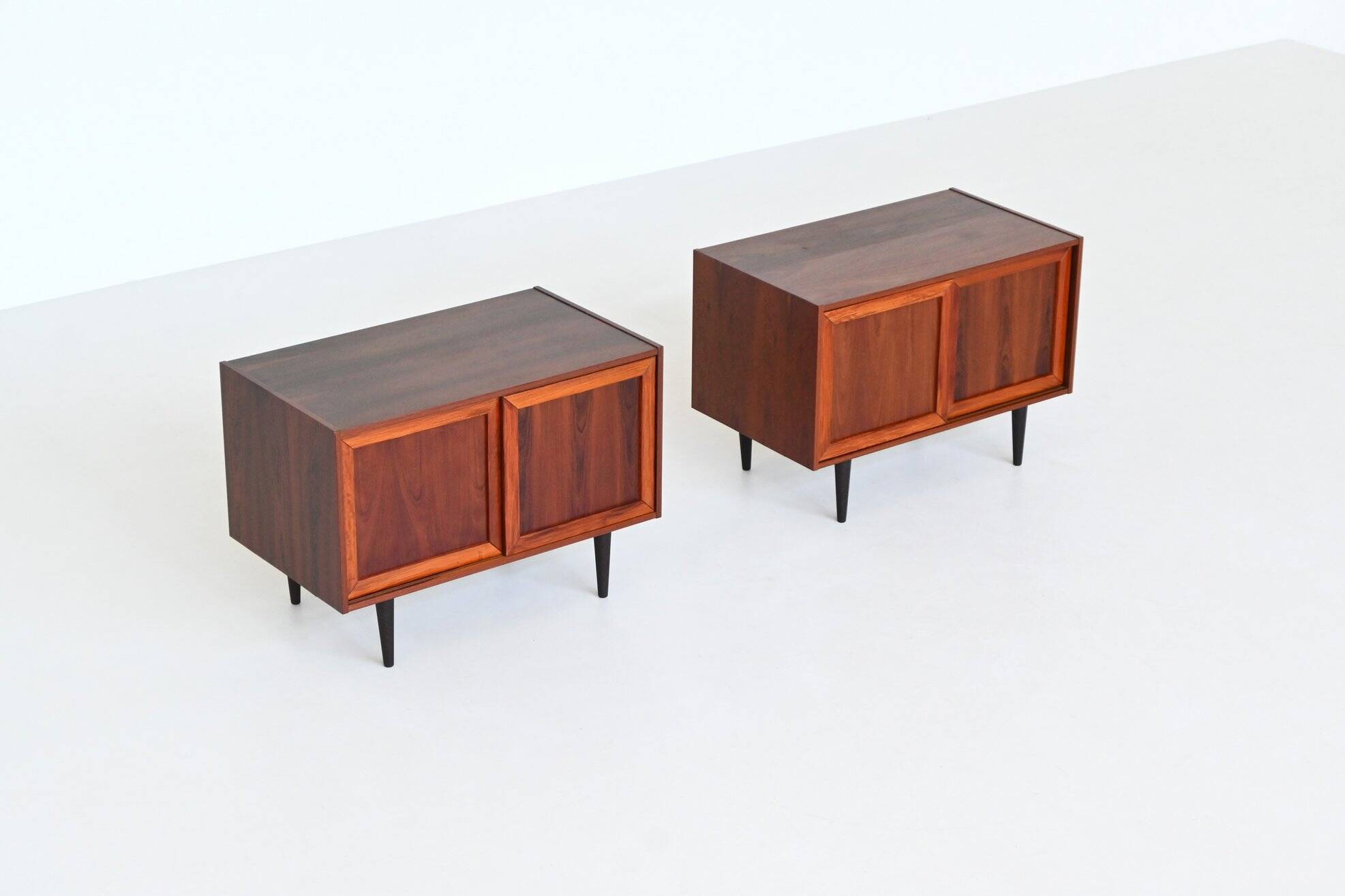 Pair of IB Kofod-Larsen cabinets in rosewood, Faarup, Denmark 1960.