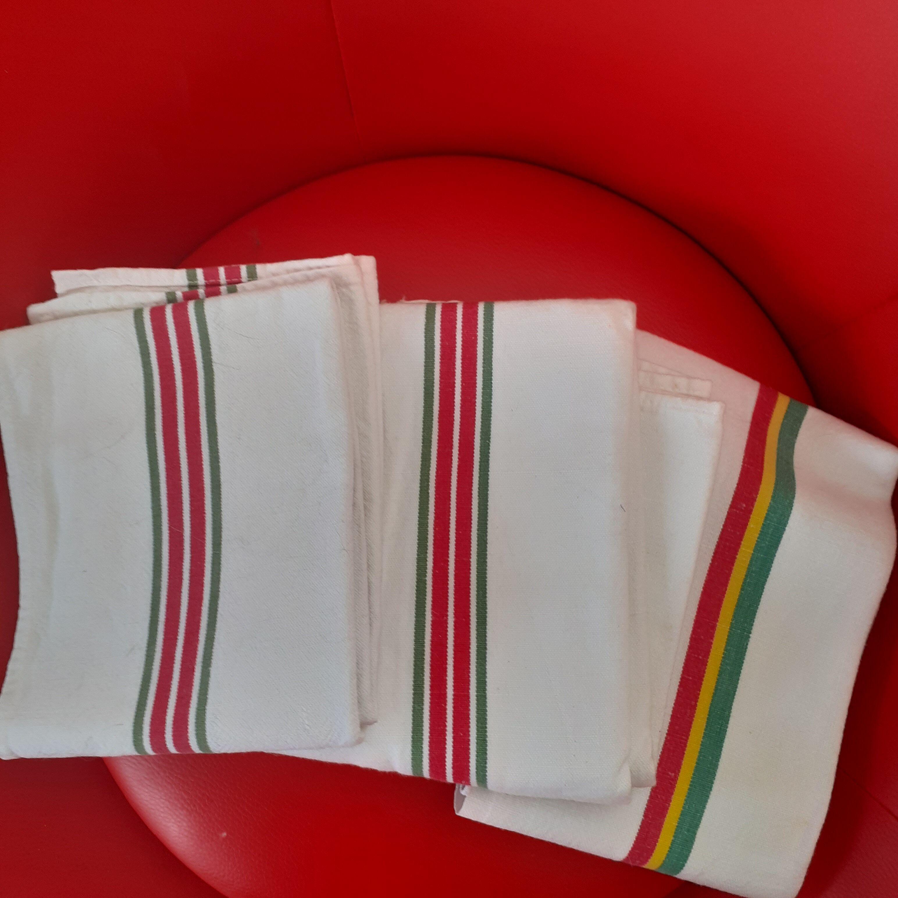 3 old tea towels
