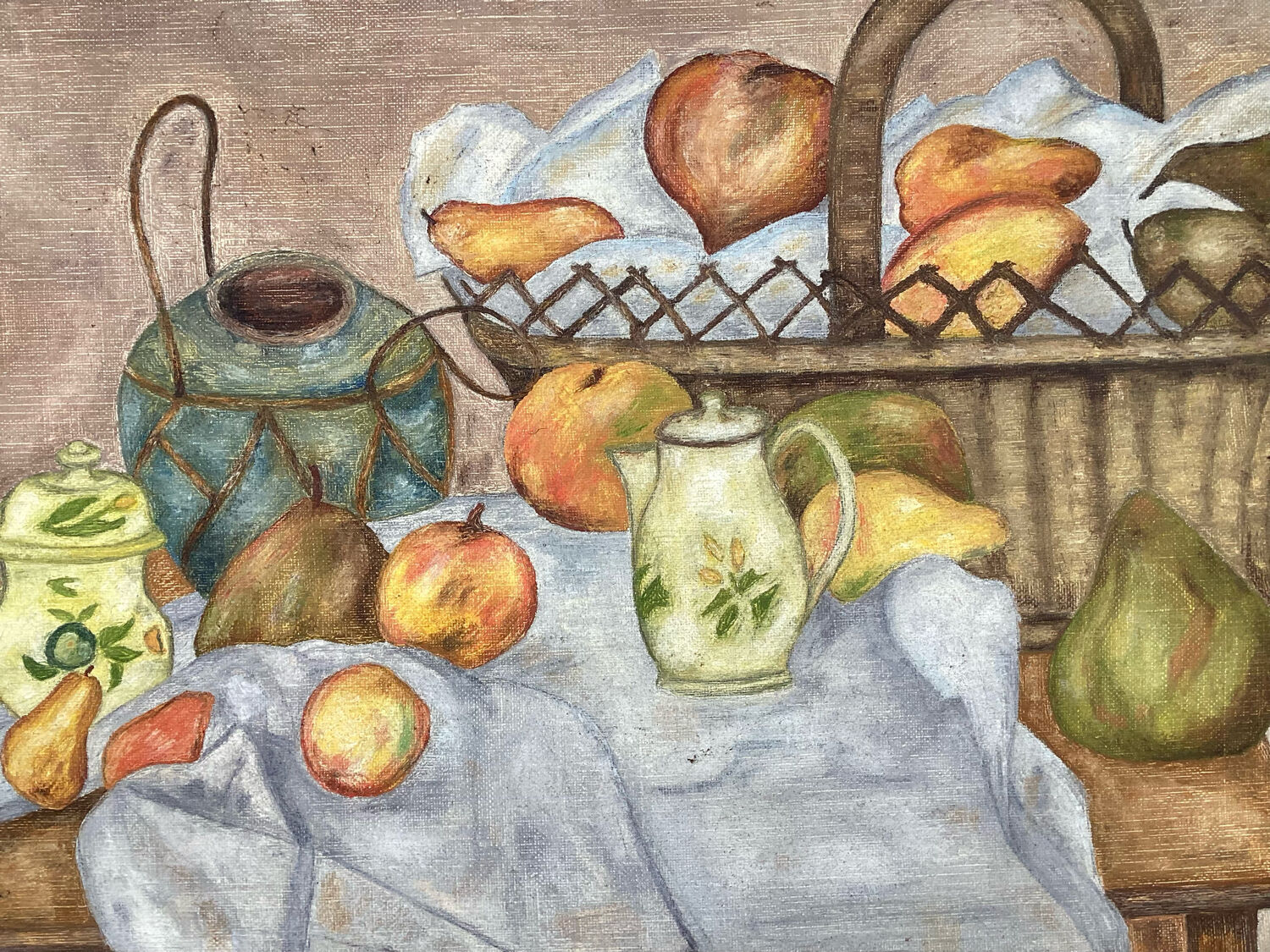 Framed still life painting from the 80s