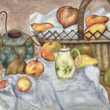 Framed still life painting from the 80s