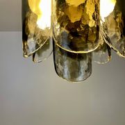 Murano & Brass Ceiling Lamp by J.T. Kalmar, Austria, 1960s