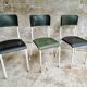 Set of vintage chairs stacking chairs green bakelite